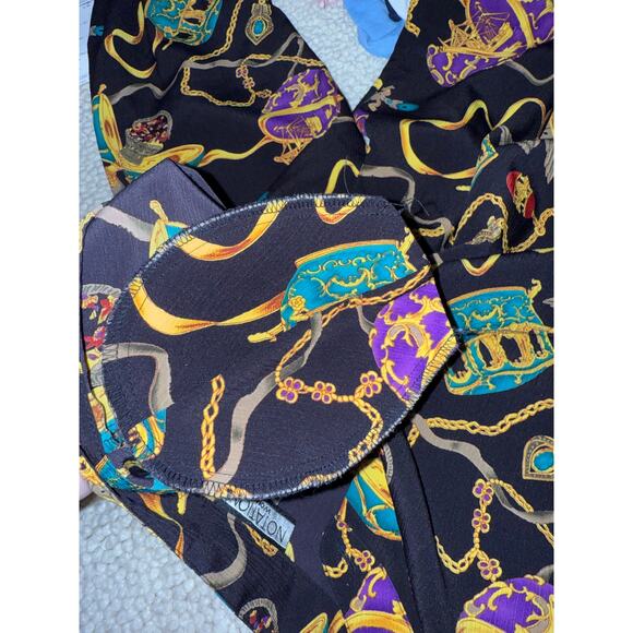 Vintage NOTATIONS Woman’s Faberge Egg Decidance Gem Tone Button-Up - Picture 2 of 7